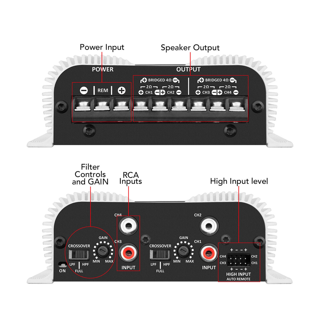 Taramps TS 400X4 HIGH LEVEL INPUT Car Audio Amplifier